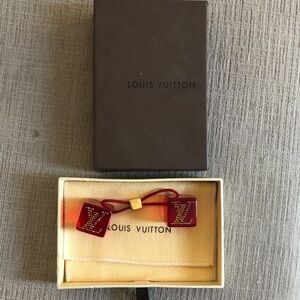 Louis Vuitton Red Resin and Crystal Hair Cubes